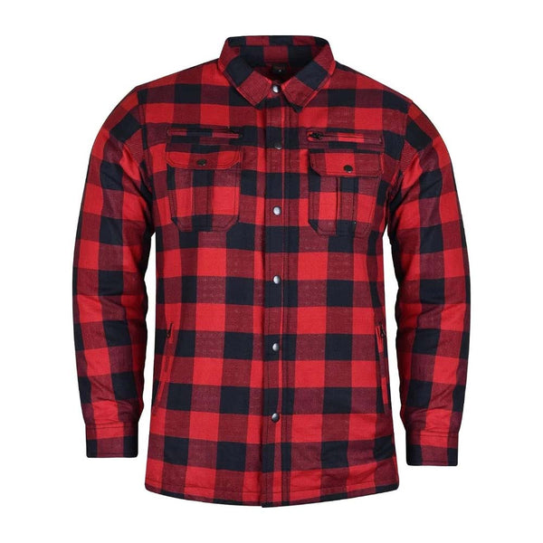 Biker Retro -  Armored Checkered Motorcycle Flannel Jacket