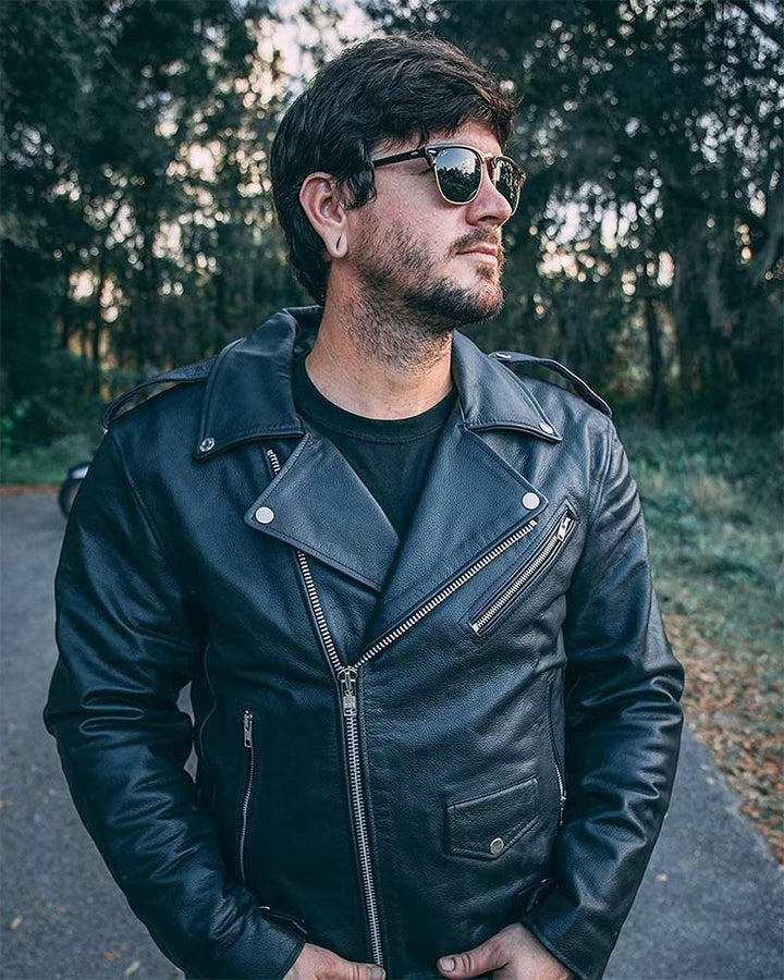 Cafe Racer 50's | Black HWK Motorcycle Jacket old school