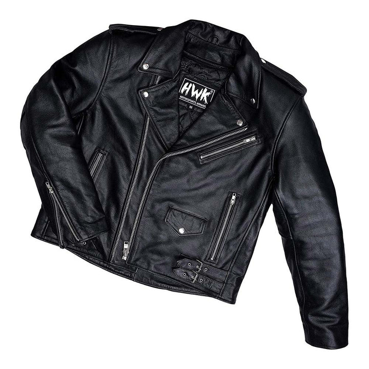 Cafe Racer 50's | Black Motorcycle Leather Jacket for men