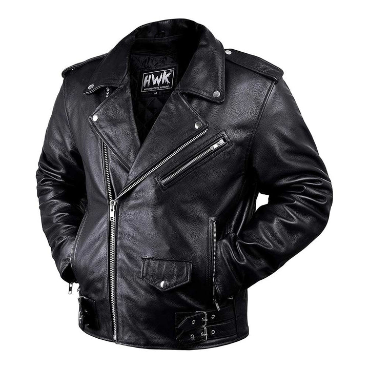 Cafe Racer 50's | Black Motorcycle Leather Jacket 