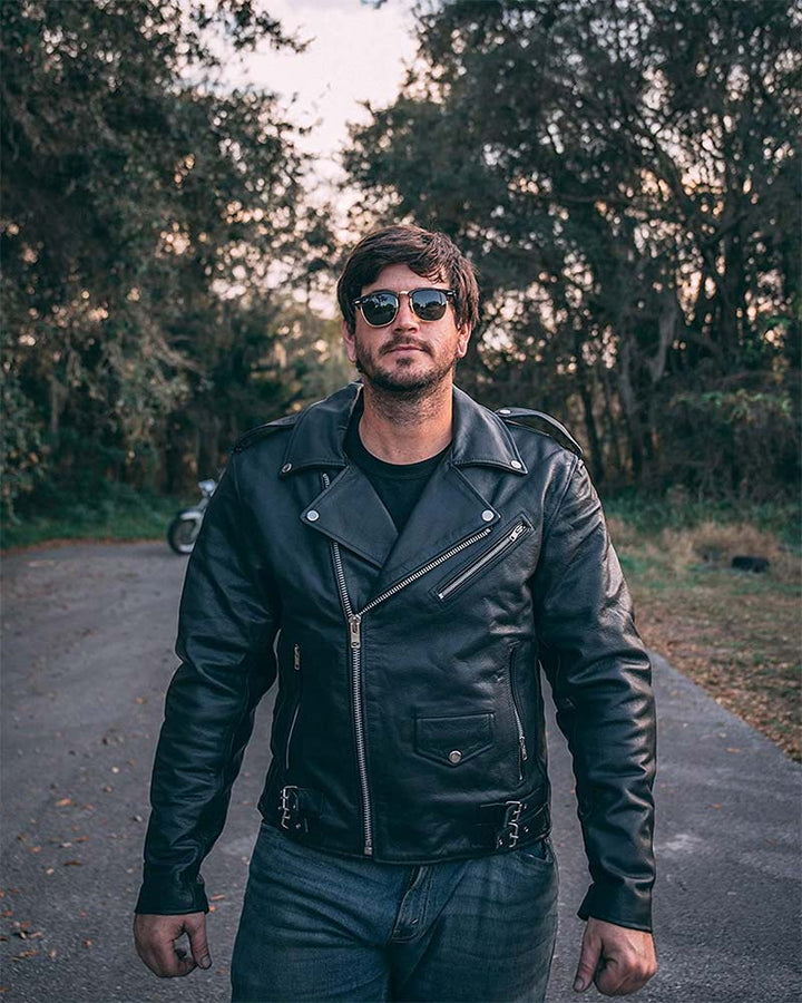 Cafe Racer 50's | Black HWK Motorcycle Jacket 