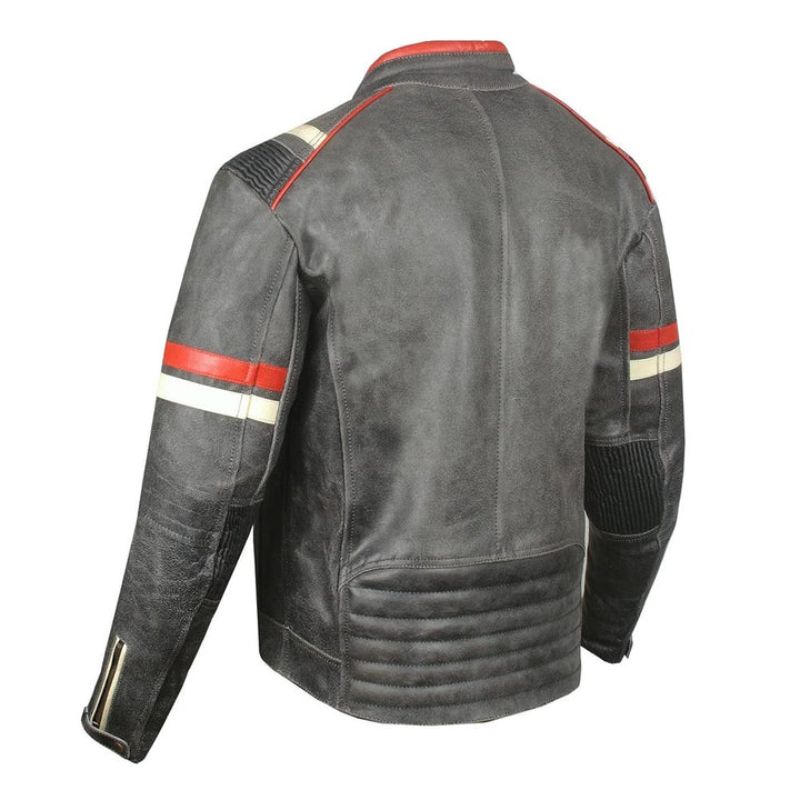 Vintage Cafe Racer Leather Jacket 