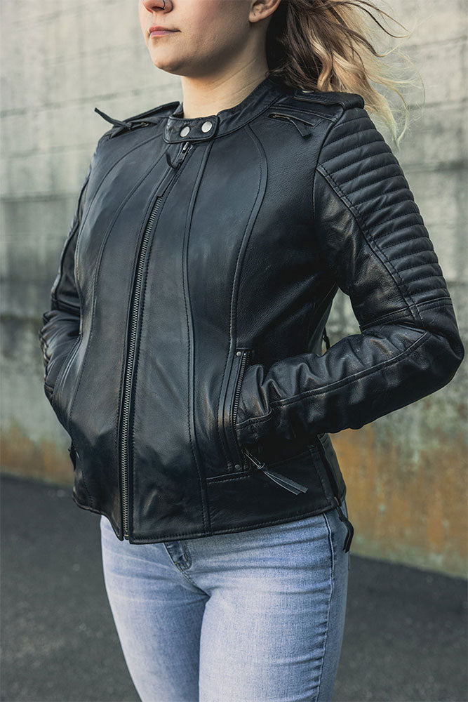 The Biker Cafe Racer Womens Motorcycle Jacket 