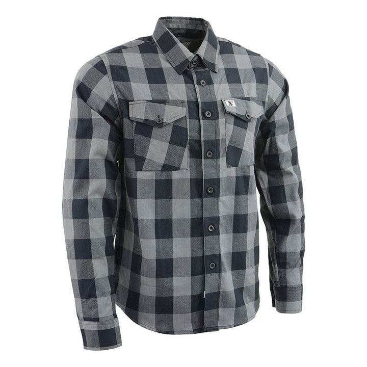 MPM1630 Plaid Flannel Motorcycle Riding Shirt| CE Approved Armor