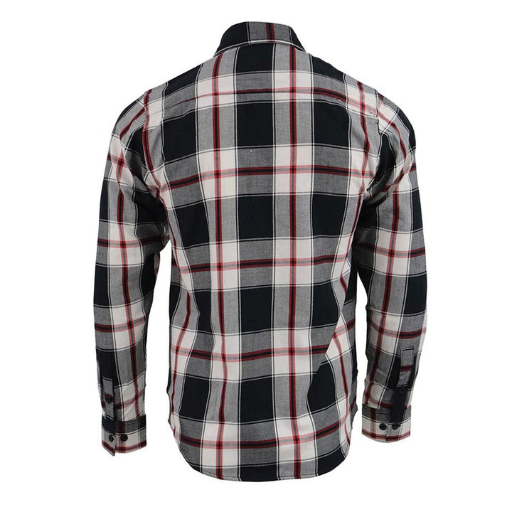 MPM1625 Plaid Flannel Motorcycle Riding Shirt| CE Approved Armor