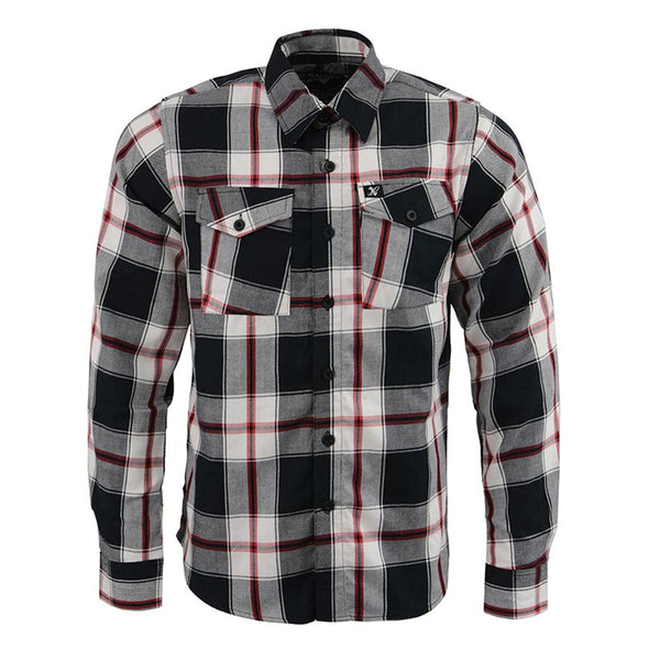 MPM1625 Plaid Flannel Motorcycle Riding Shirt| CE Approved Armor