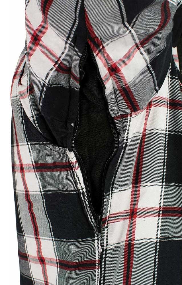 MPM1625 Plaid Flannel Motorcycle Riding Shirt| CE Approved Armor