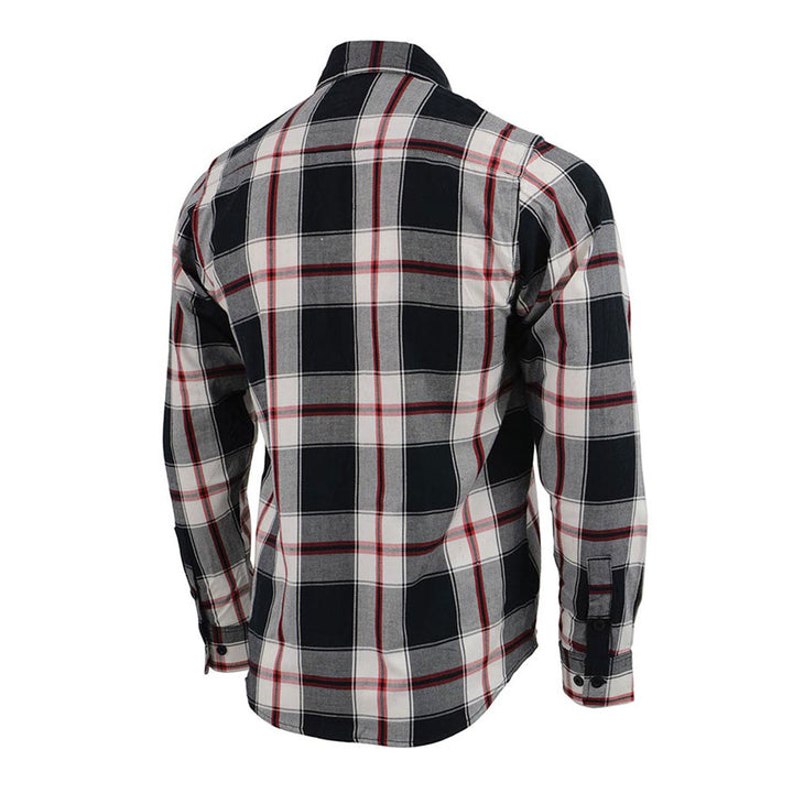 MPM1625 Plaid Flannel Motorcycle Riding Shirt| CE Approved Armor