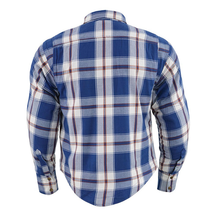 MPM1645 Plaid Flannel motorcycle armor shirt | CE Approved Armor