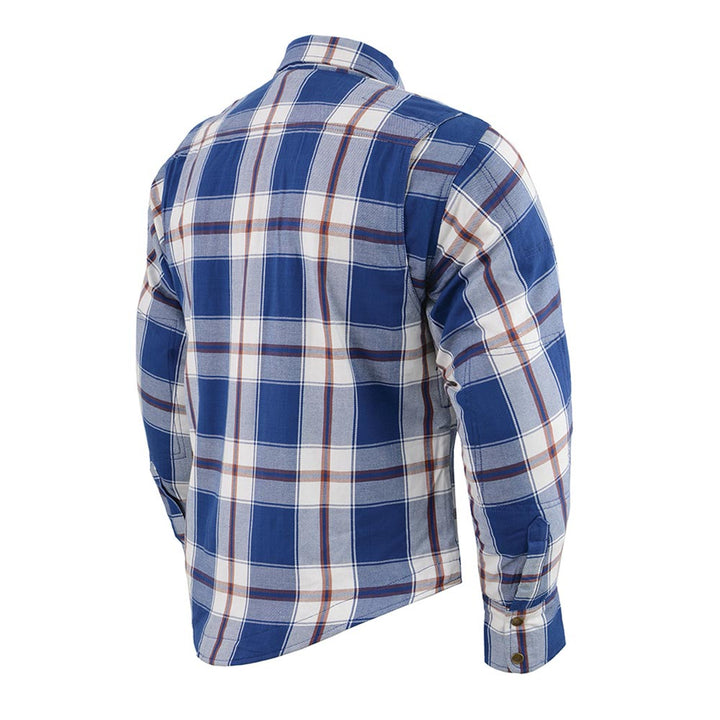 MPM1645 Plaid Flannel motorcycle armor shirt | CE Approved Armor