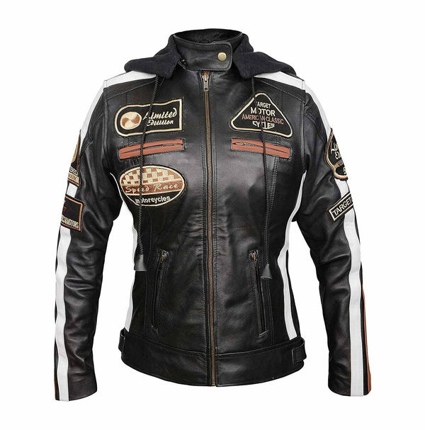 Womens Retro Biker | Armored Motorcycle Hoodie