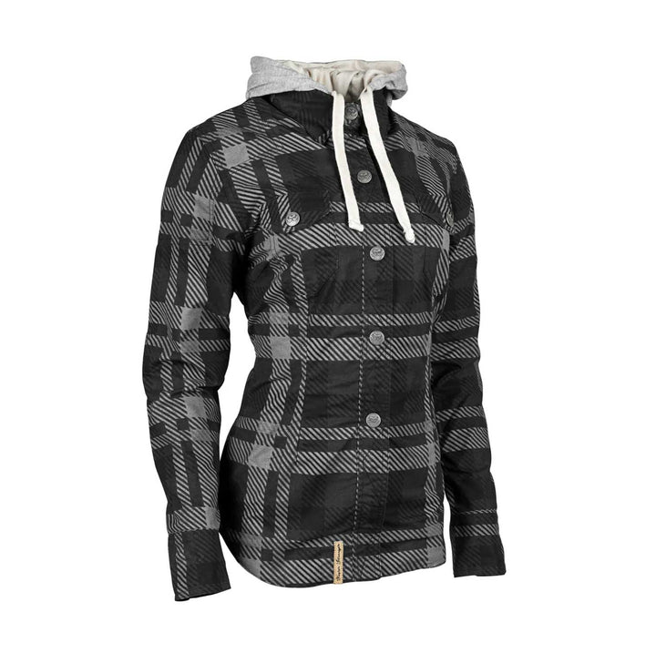 The 50s Squares - Womens Flannel Biker Hoodie 