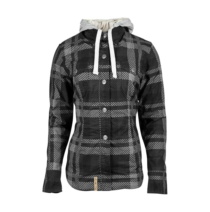 The 50s Squares - Womens Flannel Biker Hoodie 