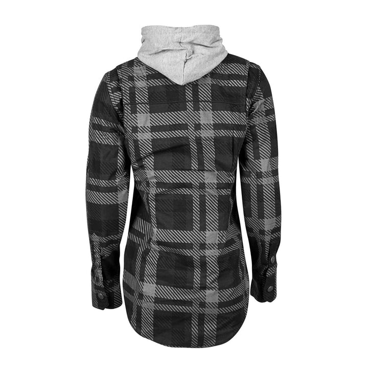 The 50s Squares - Womens Flannel Biker Hoodie 