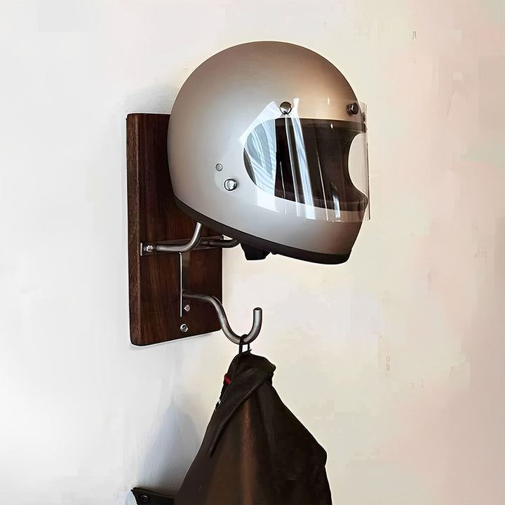 Wood & Go | Classic Motorcycle Helmet Rack