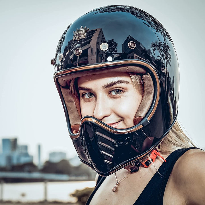 Retro  Full Face Motorcycle Helmet | DOT Approved